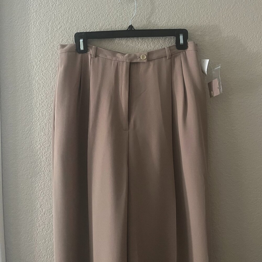 Worthington JC Penney Khaki-colored Pleated Slacks